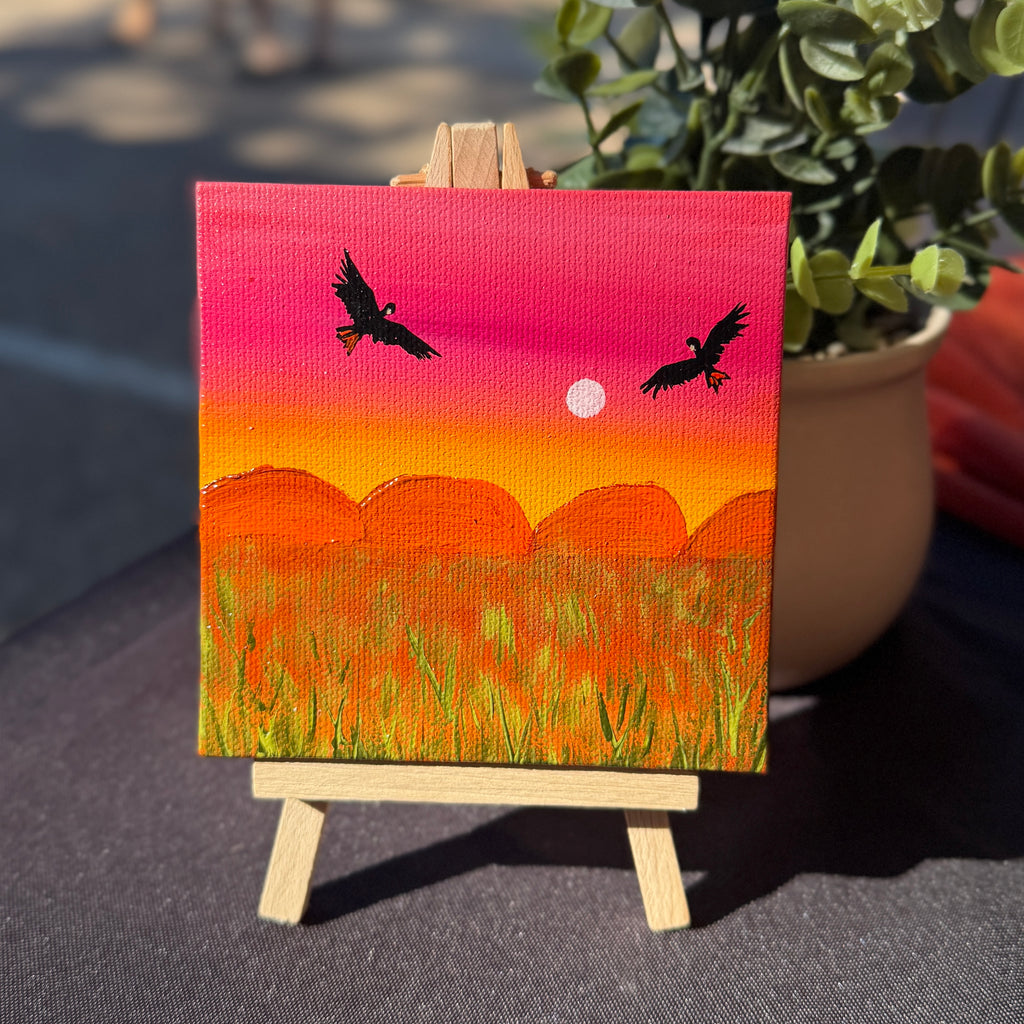 Original Art Magnets - soaring red tails