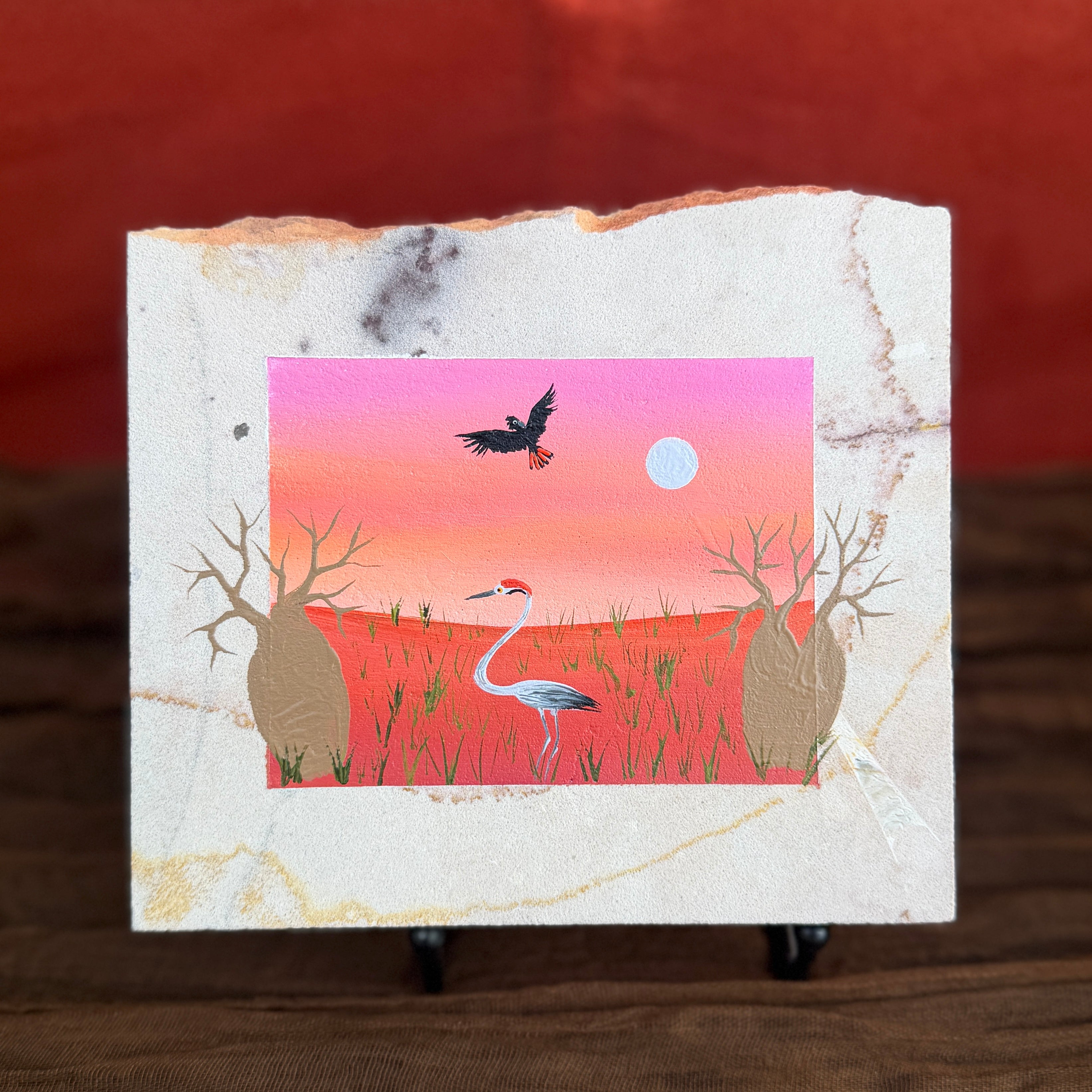 Brolga and Boabs - Kimberley - Colour Stone