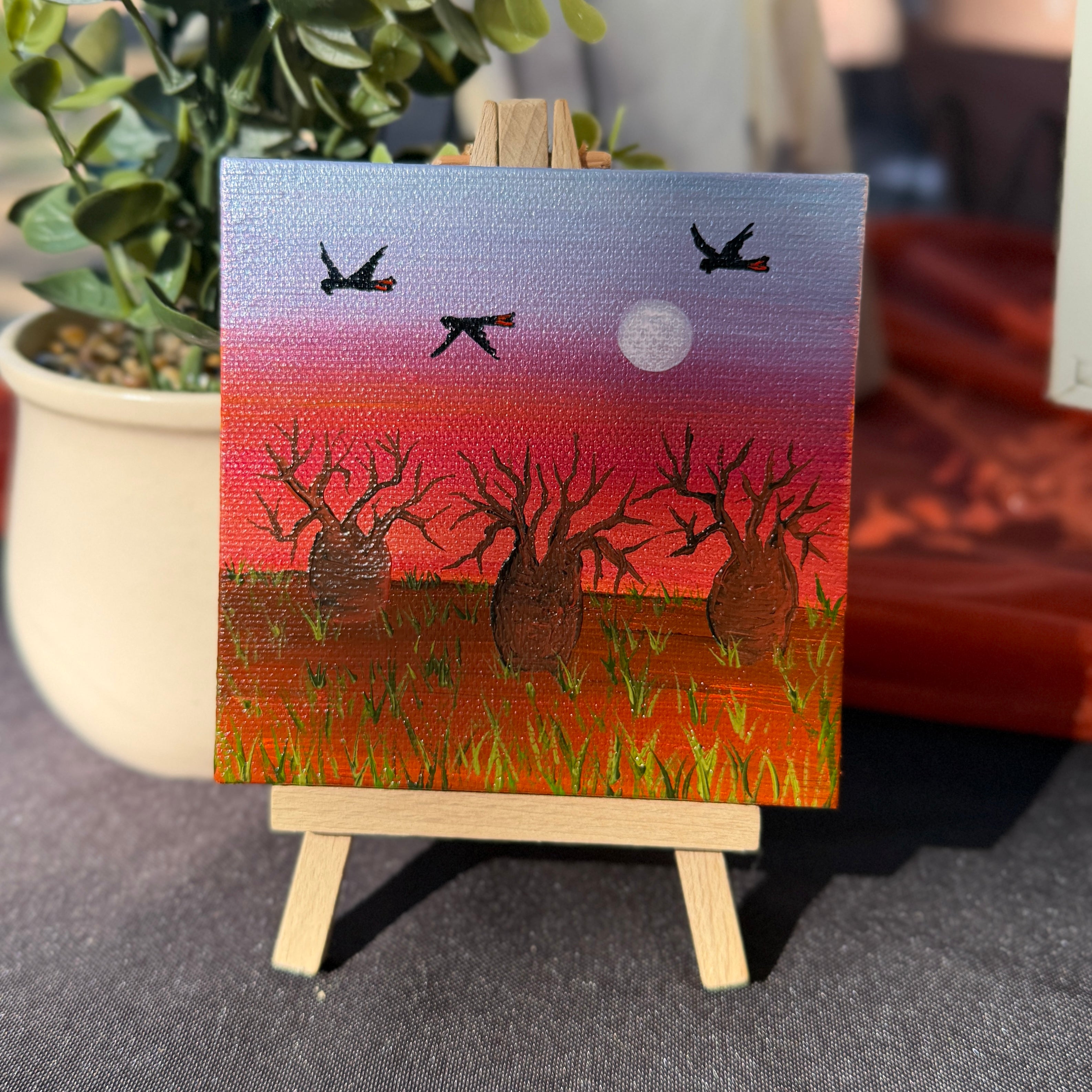 Original Art Magnets - sunset flight